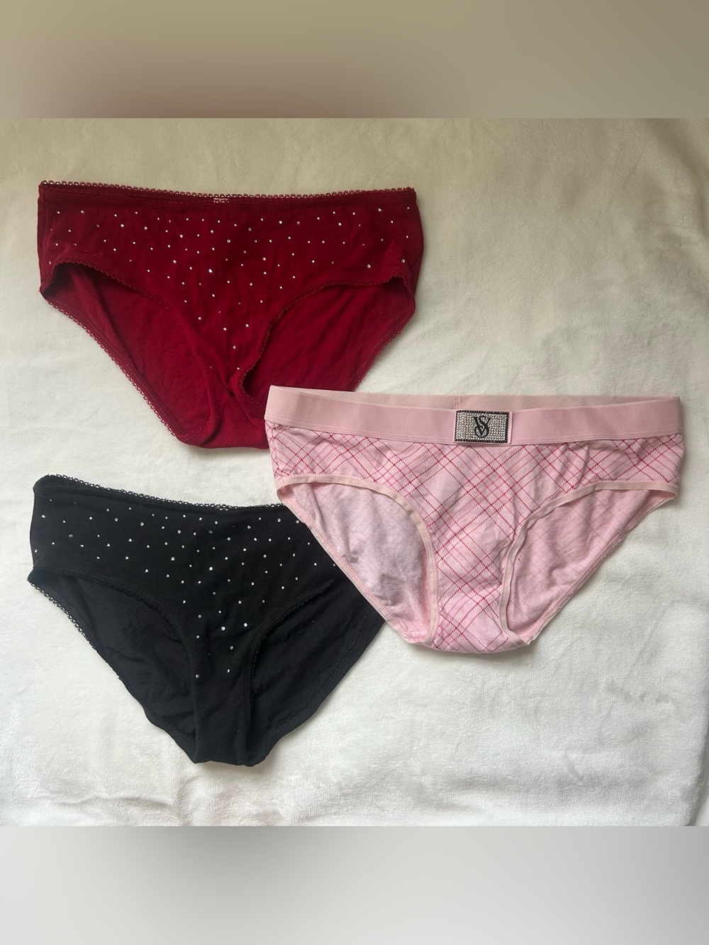 Victoria’s Secret Rhinestone Bling Hiphugger Panties – Size Medium – NWOT